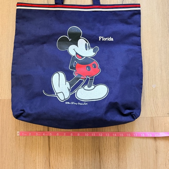 Vintage Disney Mickey Mouse Navy Tote Bag - Picture 2 of 4